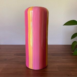 Striped Pink and Yellow Vase